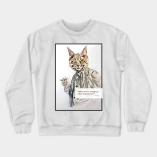 The philosopher Maine coon cat with Freud's phrase Crewneck Sweatshirt